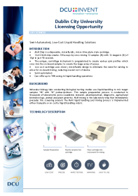 A Microfluidic Enabled System With Disposable Cartridges for Cross Mixing Samples With Reagents  front page preview
                    